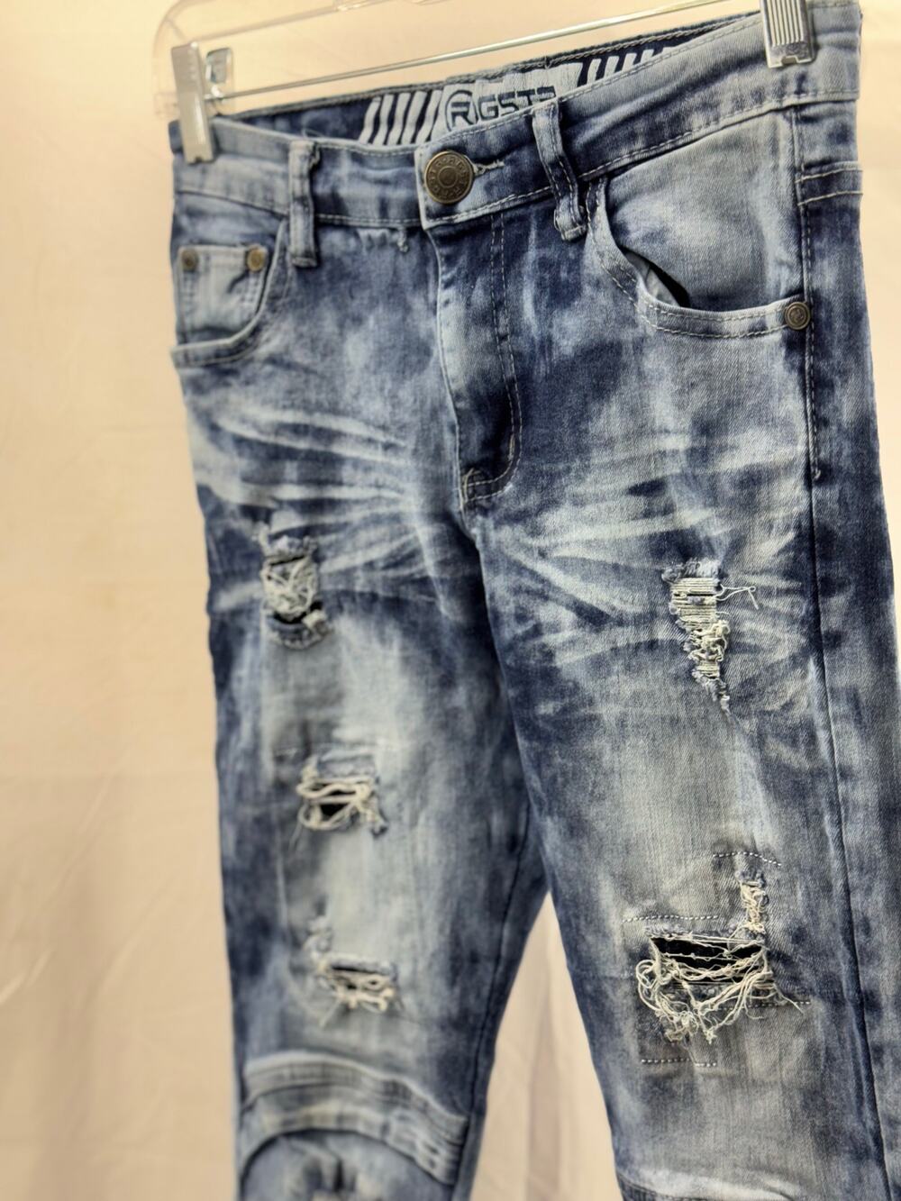 Kids size 12 skinny heavy distressed jeans